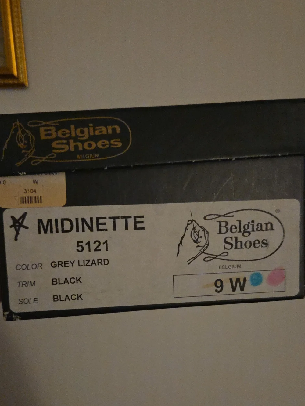 *NIB* Belgian Shoes Midinette Grey Lizard Calf Loafers 9W Discontinued